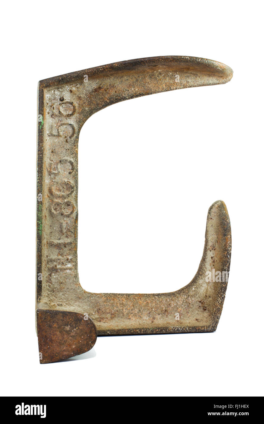 Old block cobbler,anvil  shoemaker isolated on white Stock Photo