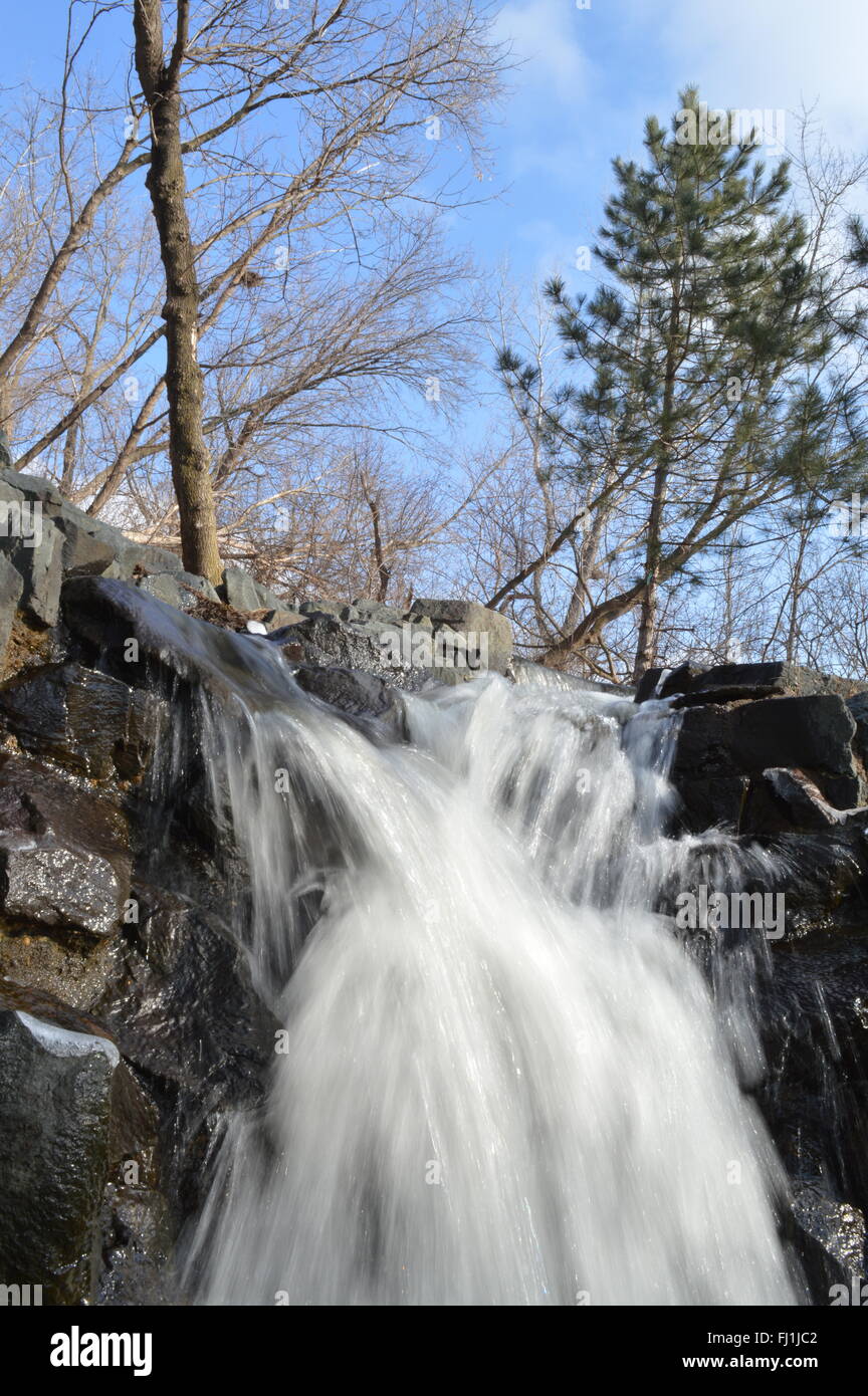 Waterfall During Winter Stock Photo - Alamy
