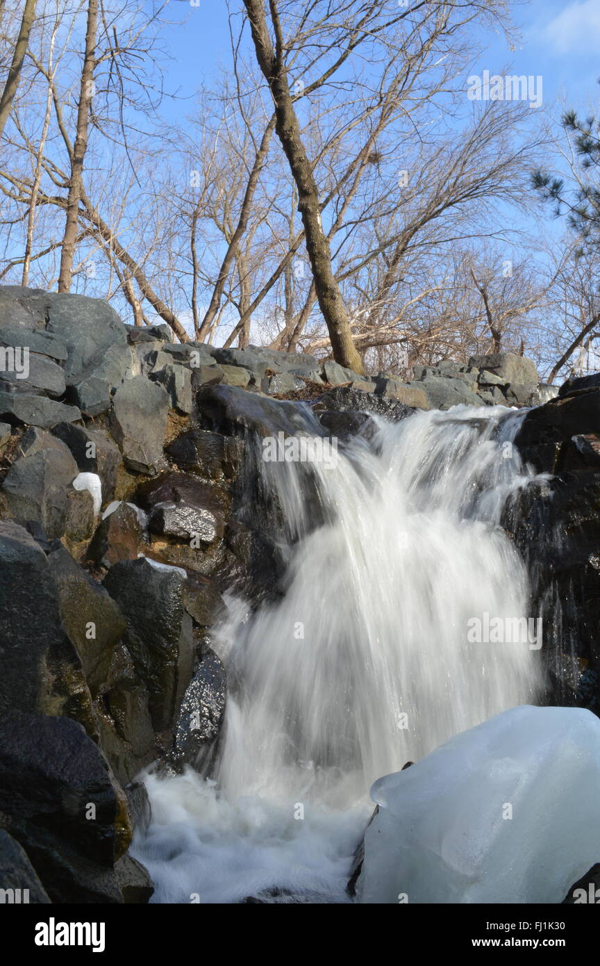 Waterfall During Winter Stock Photo - Alamy