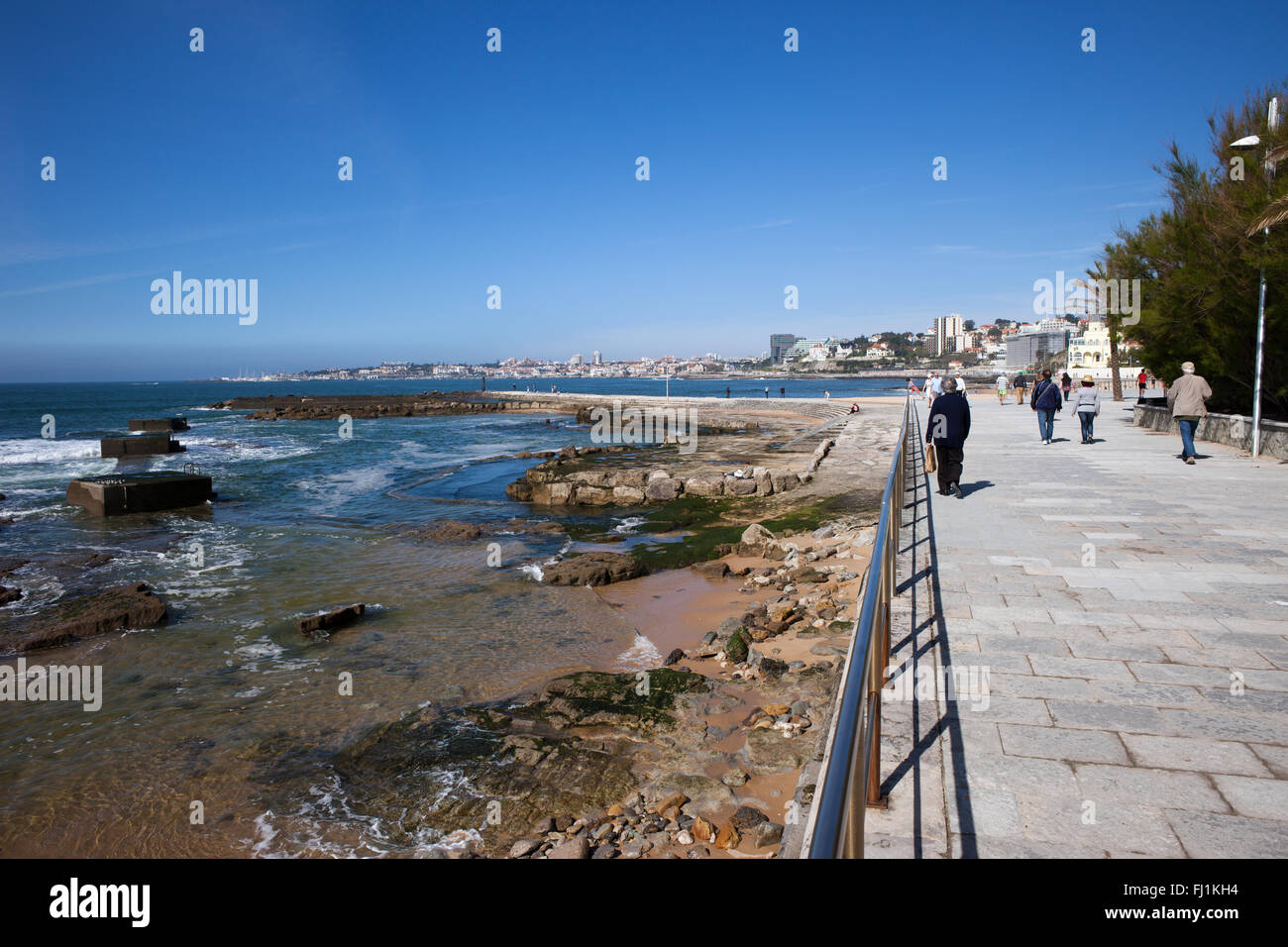 Promenade along Atlantic Ocean coast in Estoril, Cascais, Portugal Stock  Photo - Alamy