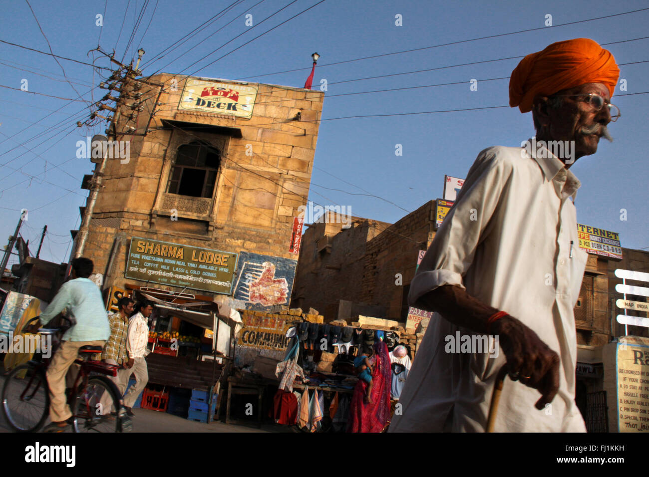 People in a street of Jaisalmer, India Stock Photo