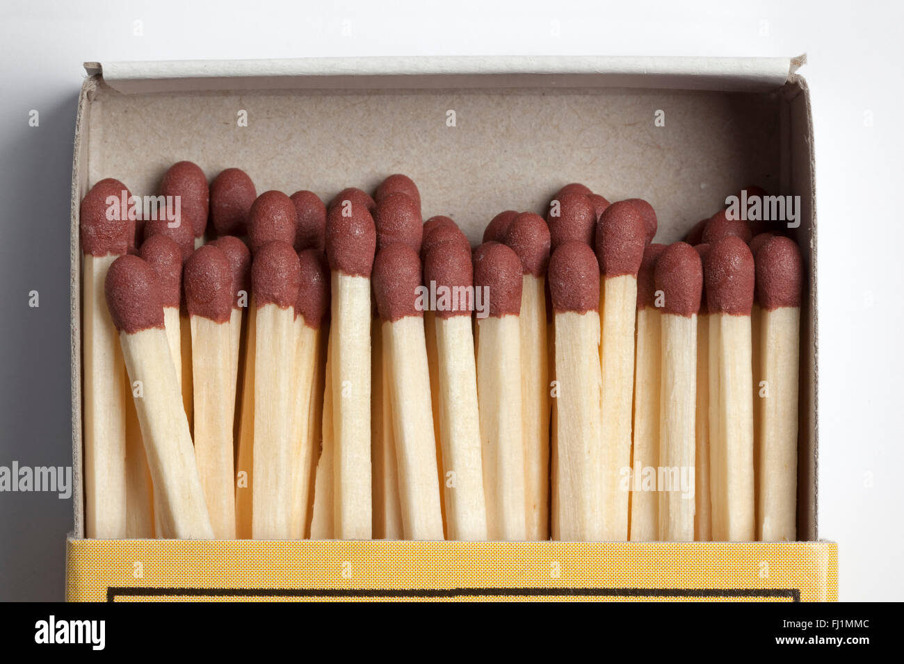 Open box of Matches on white background Stock Photo