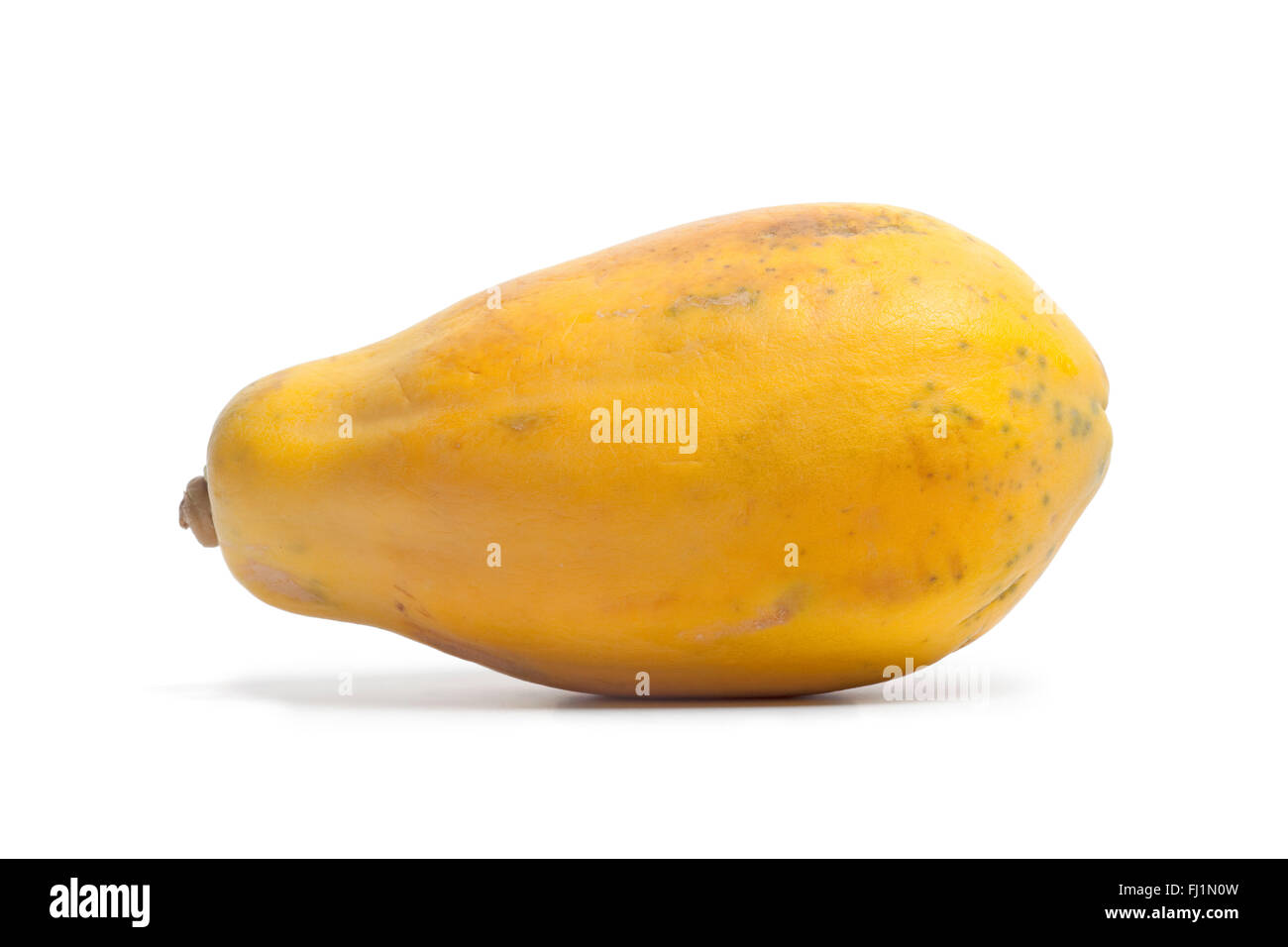 One whole single ripe papaya fruit on white background Stock Photo Alamy