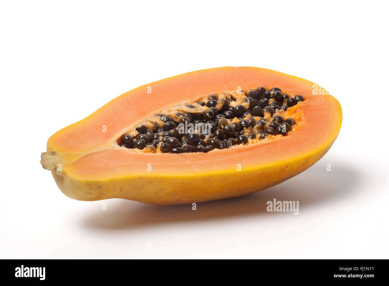 Fresh Half papaya fruit on white background Stock Photo