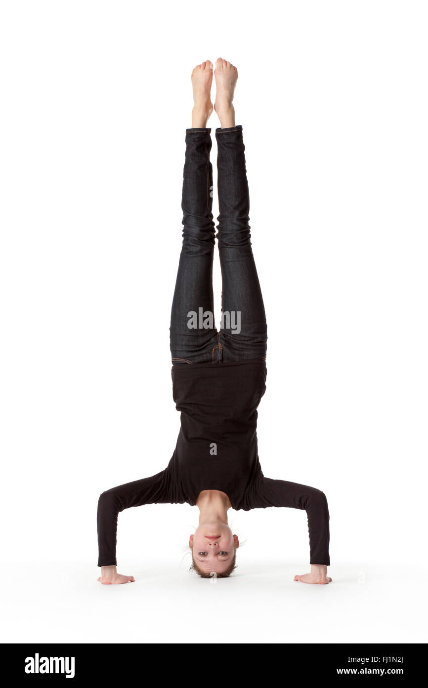 Teenager headstand upside down hi-res stock photography and images - Alamy