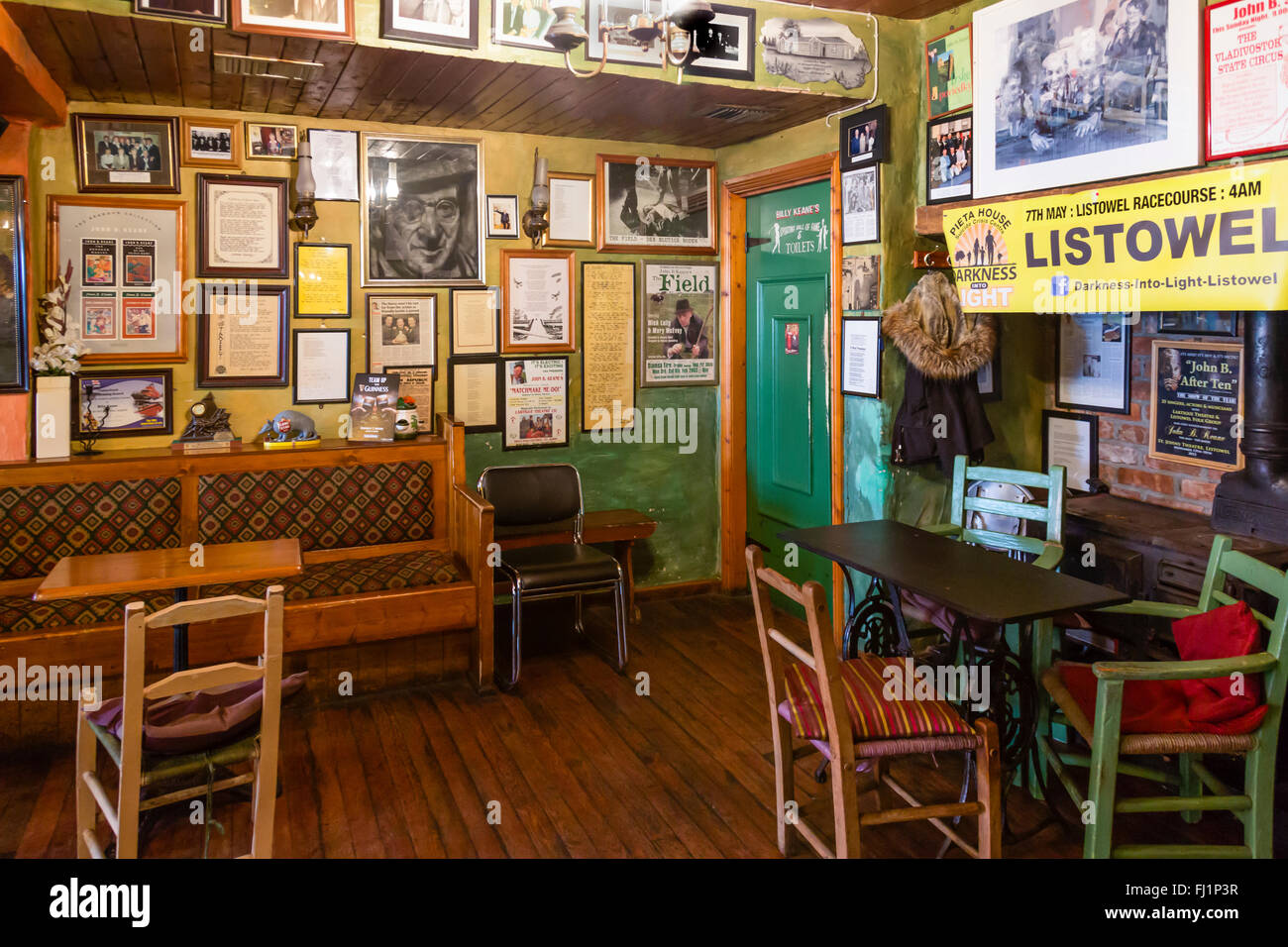 Interior of John B Keane's Pub, Listowel, County Kerry Ireland Stock Photo