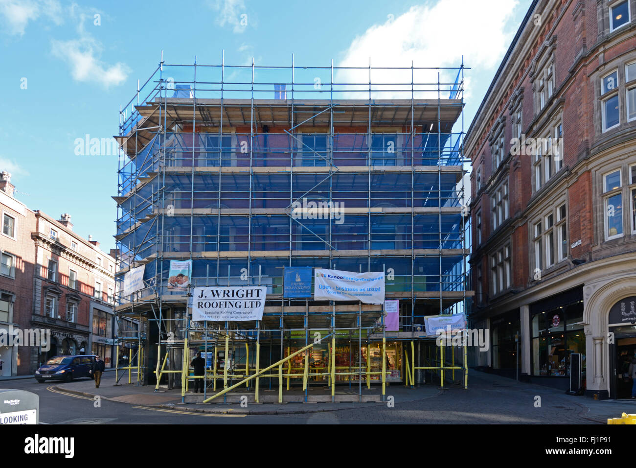 Scaffolding at Bridlesmith Gate, Nottingham, England Stock Photo Alamy