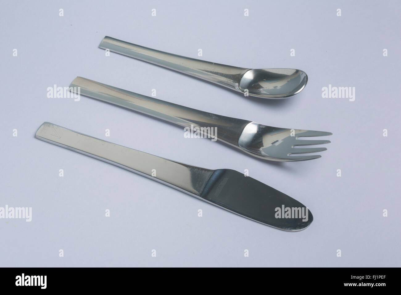 Joe Colombo 'Linea 72' First Class cutlery for Alitalia, 1970 Stock Photo