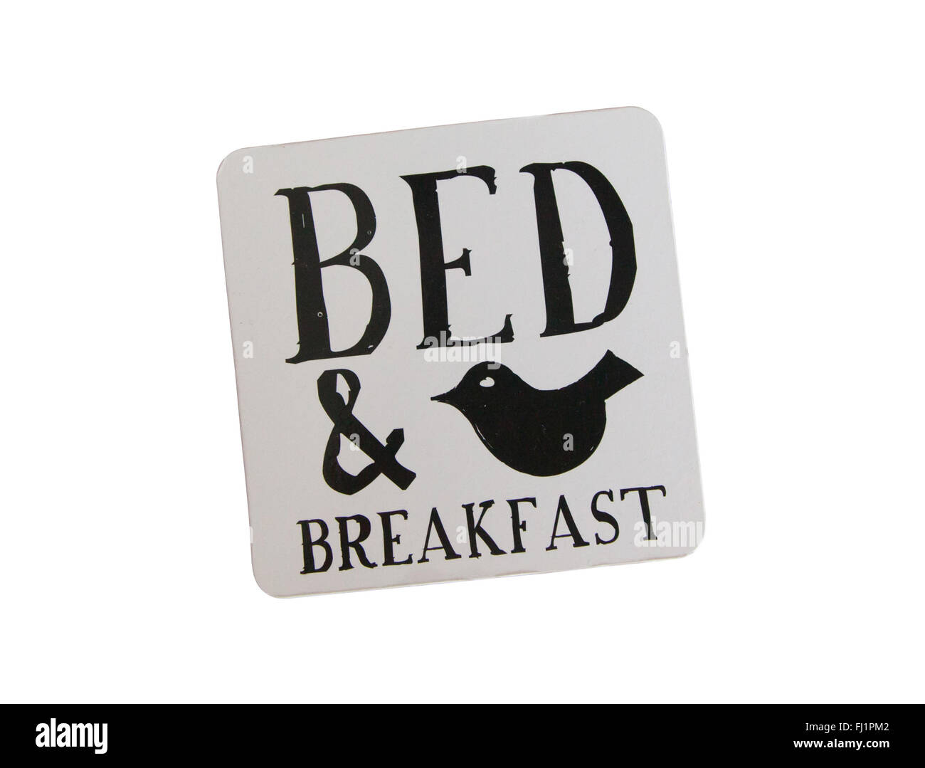 Single Coaster In A Bed And Breakfast Isolated Stock Photo Alamy