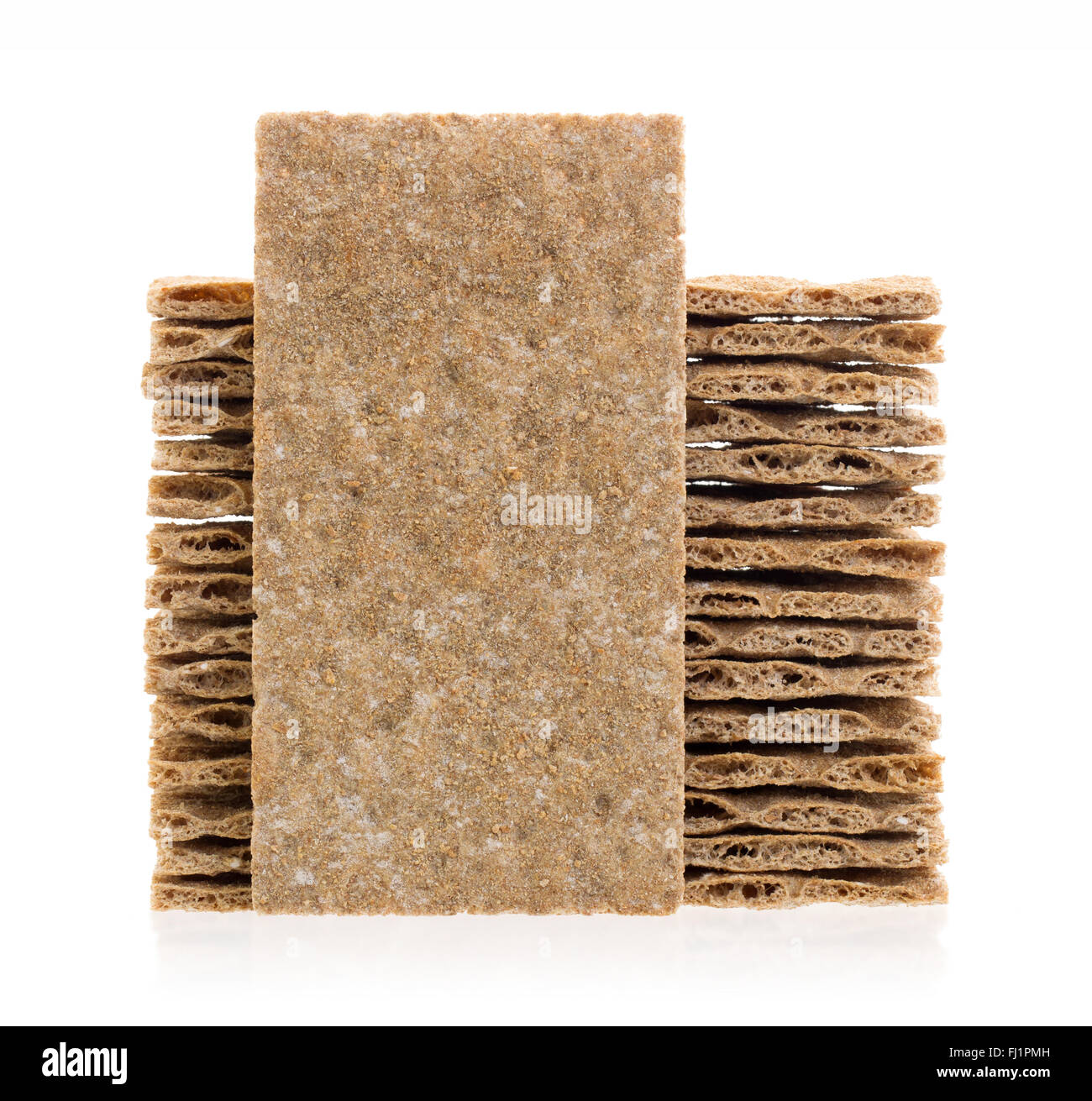 Stack of crackers (breakfast) isolated on a white background Stock ...
