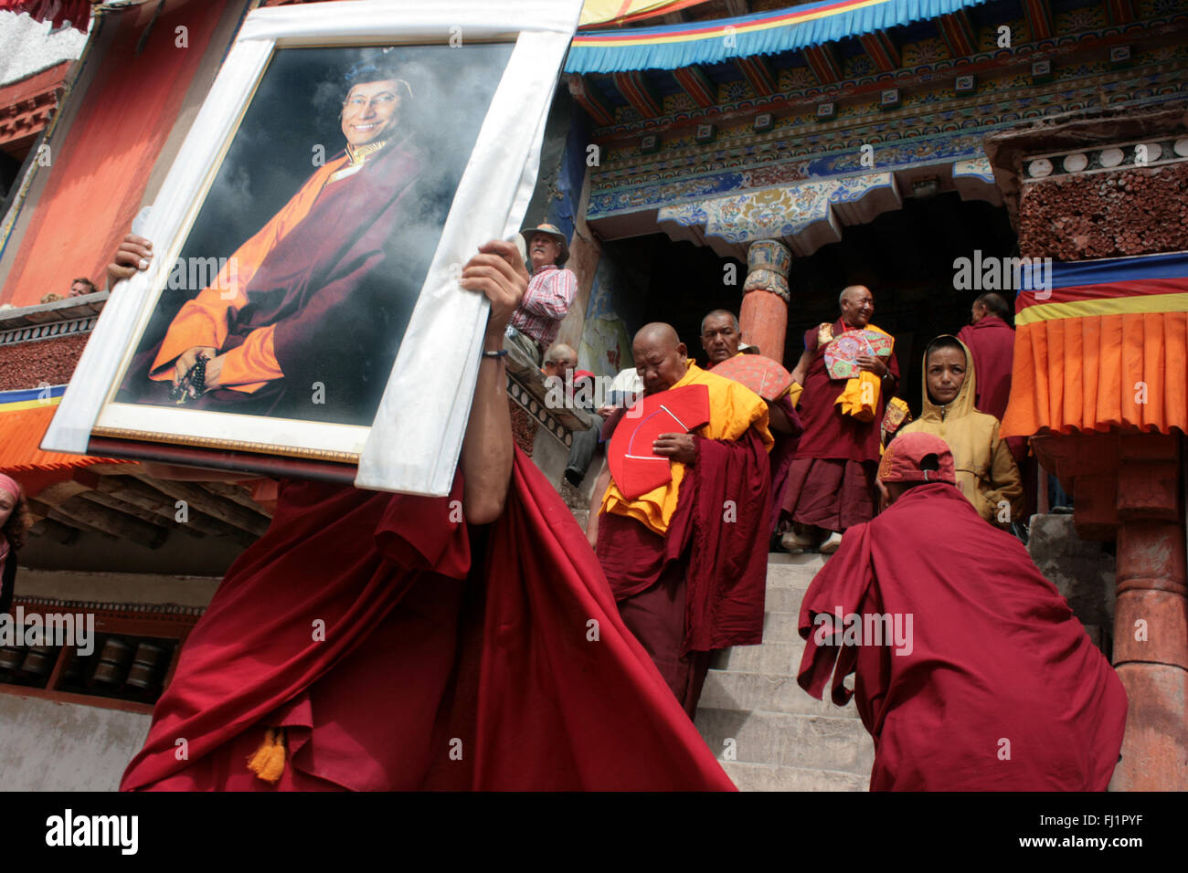 Celebrations at Hemis monastery gompa near Leh in Ladakh, India Stock Photo