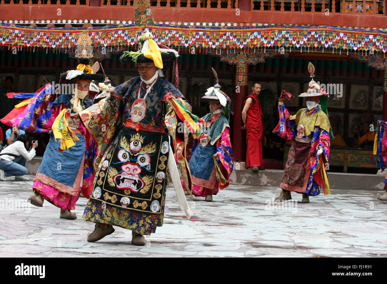 Celebrations at Hemis monastery gompa near Leh in Ladakh, India Stock Photo