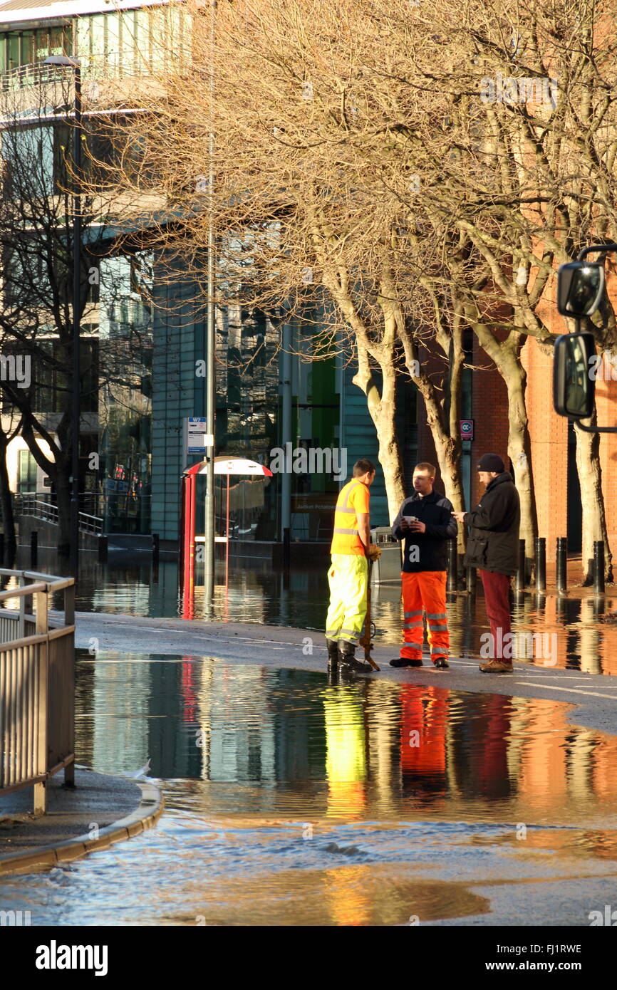 Cleanup operation after Leeds floods,December 2015 Stock Photo Alamy