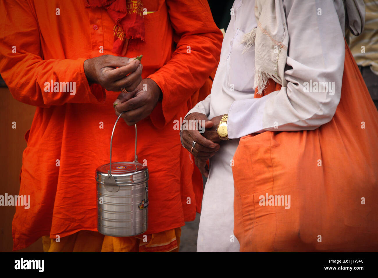 Hindu ritual in Varanasi, India - Stock Photo