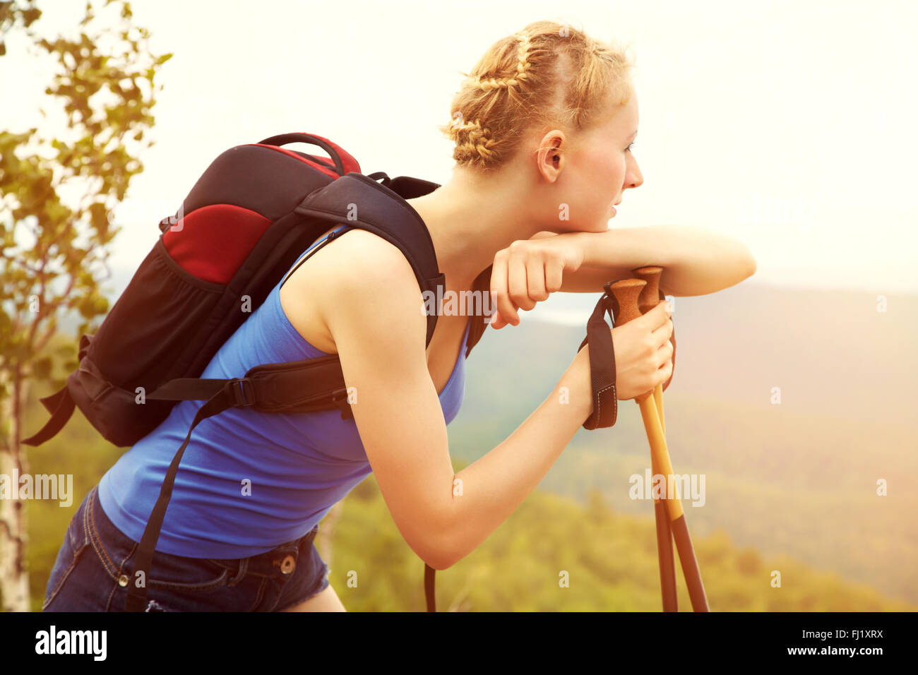 Hiking summer woman hi-res stock photography and images - Alamy
