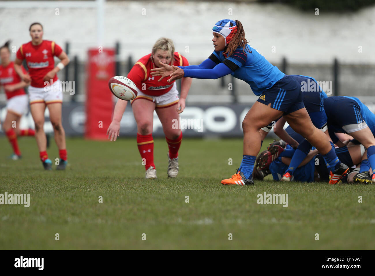 The Gnoll, Wales, UK. 28th Feb, 2016. - Wales v France - Women's RBS 6 Nations 2016 - Credit:  Samuel Bay/Alamy Live News Stock Photo