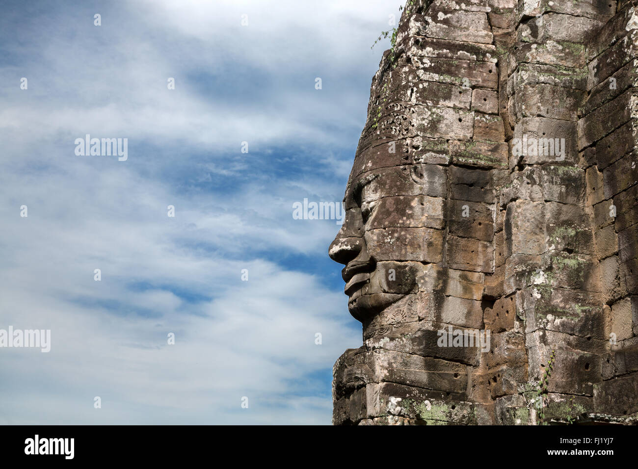 Faces of Bayon Temple, Siem Reap, Cambodia Stock Photo