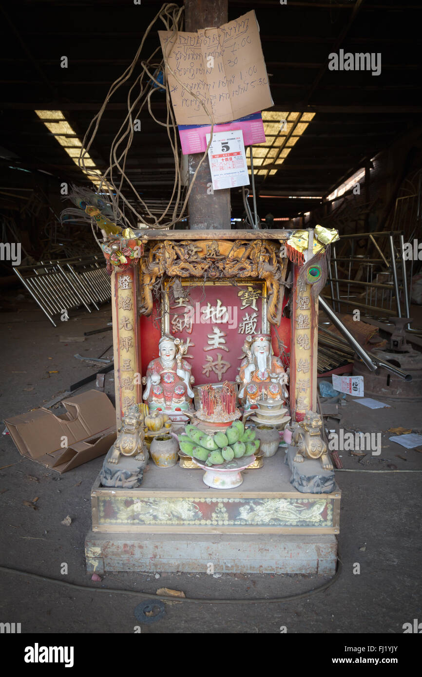 Temple in a house in Phnom penh, Cambodia Stock Photo