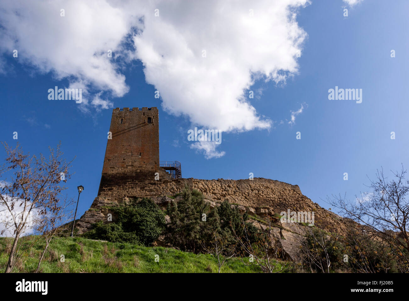 Uncastillo Castle, Cinco Villas, Zaragoza Province, Aragon, Spain Stock Photo