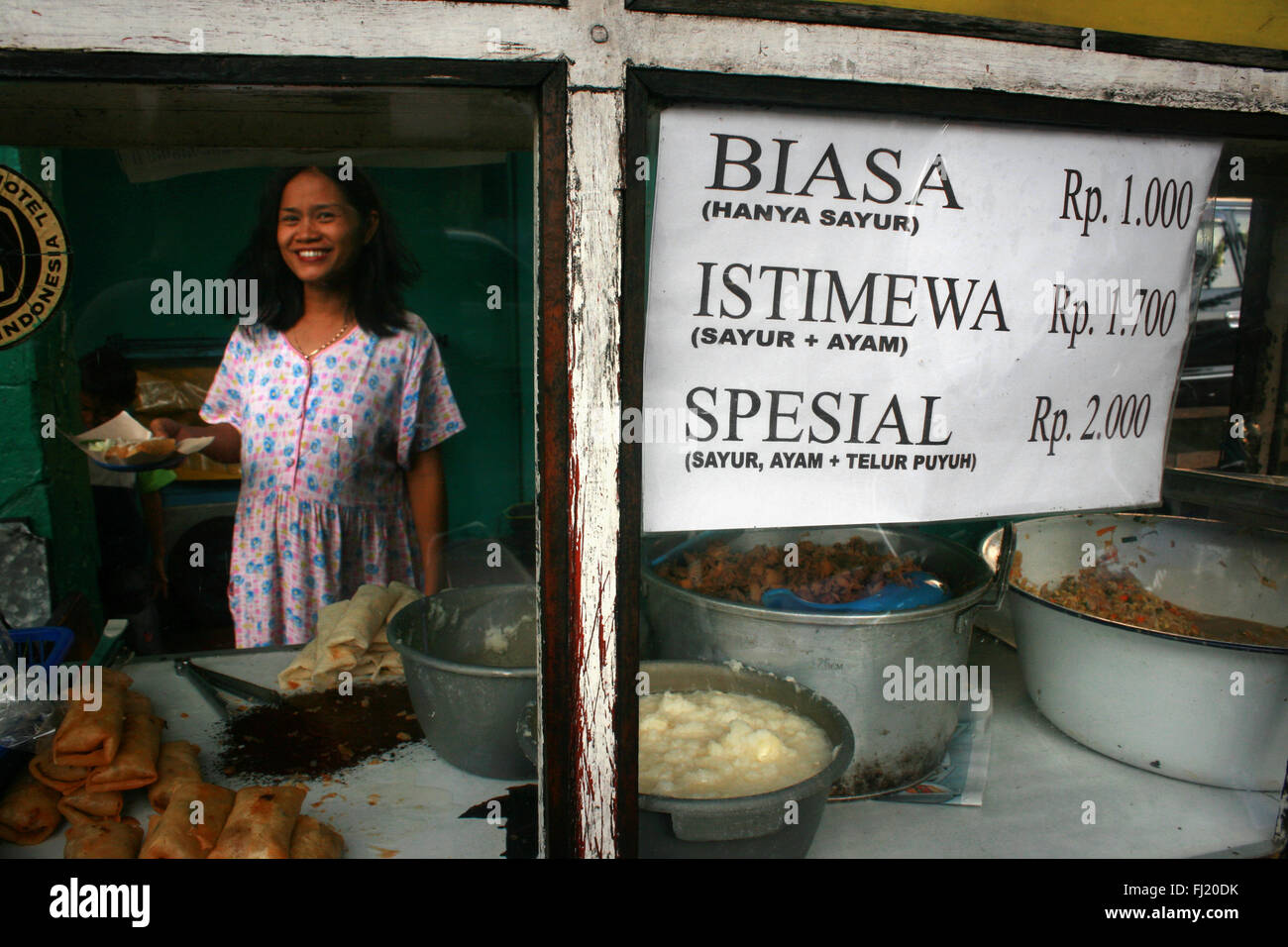 Street food vendor in Jakarta, Indonesia Stock Photo