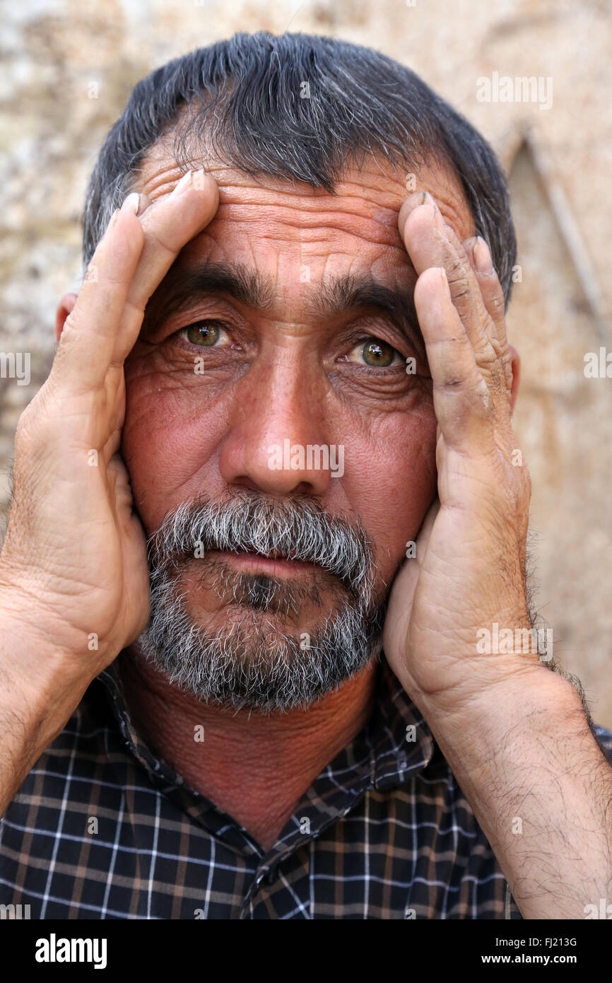 Portrait of Iranian man, Kashan, Iran Stock Photo