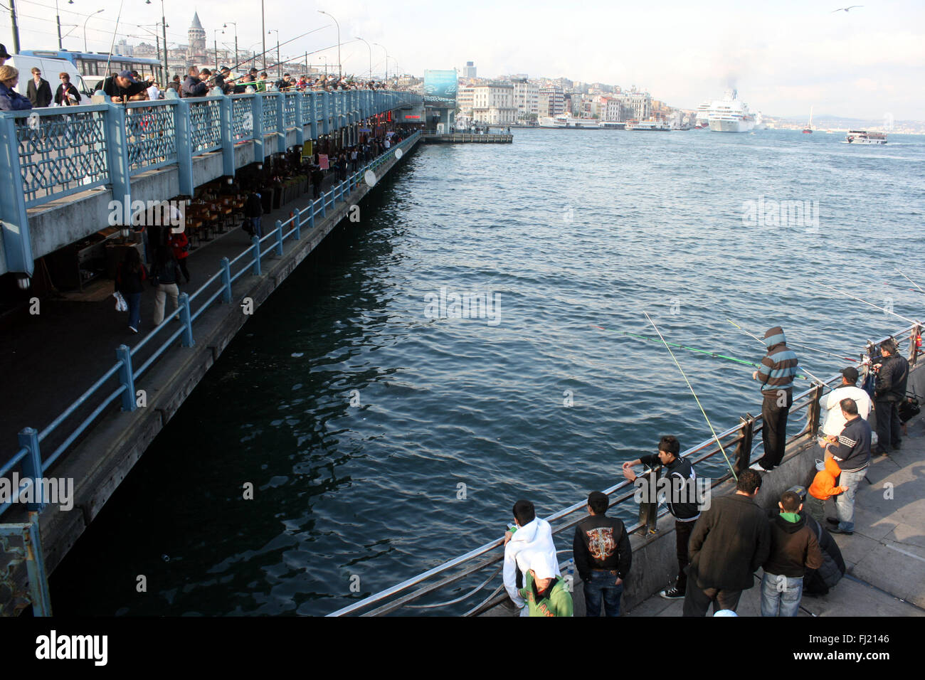 Galata bridge , Istanbul Stock Photo