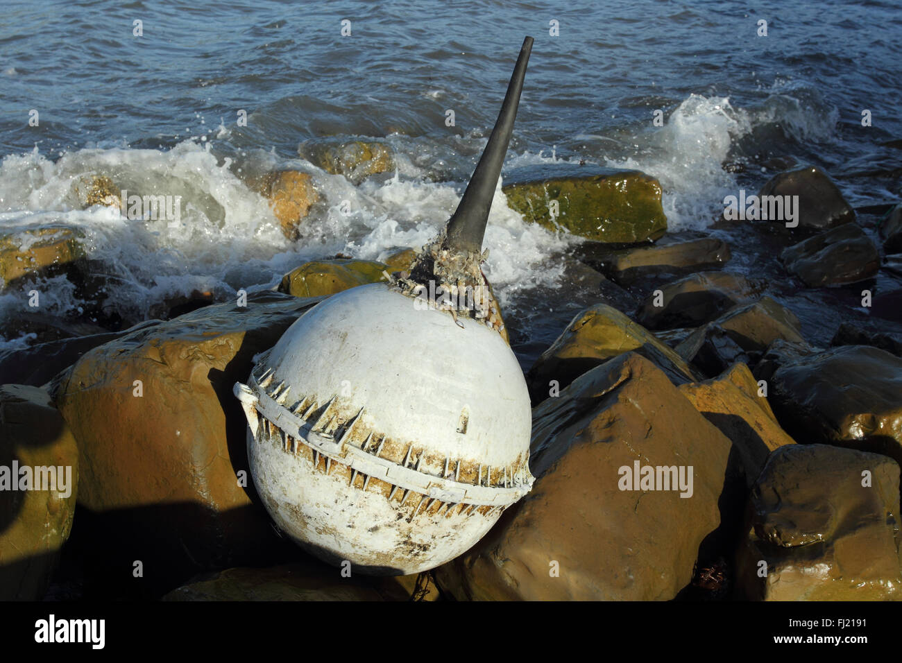 Drift buoy, data buoy , Kimmeridge Dorset UK Stock Photo