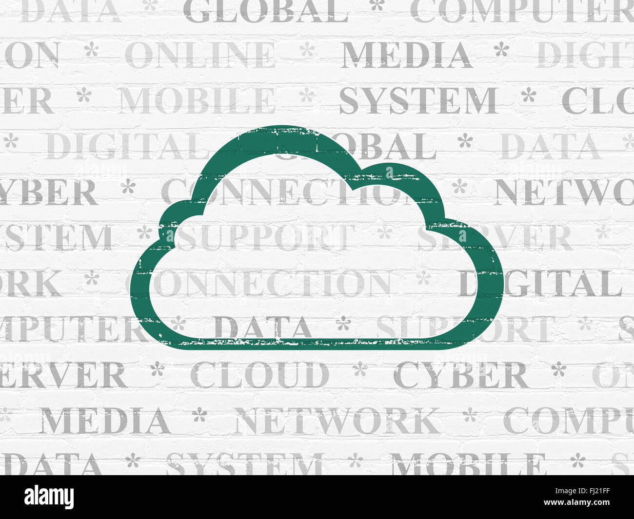 Cloud computing concept: Cloud on wall background Stock Photo - Alamy