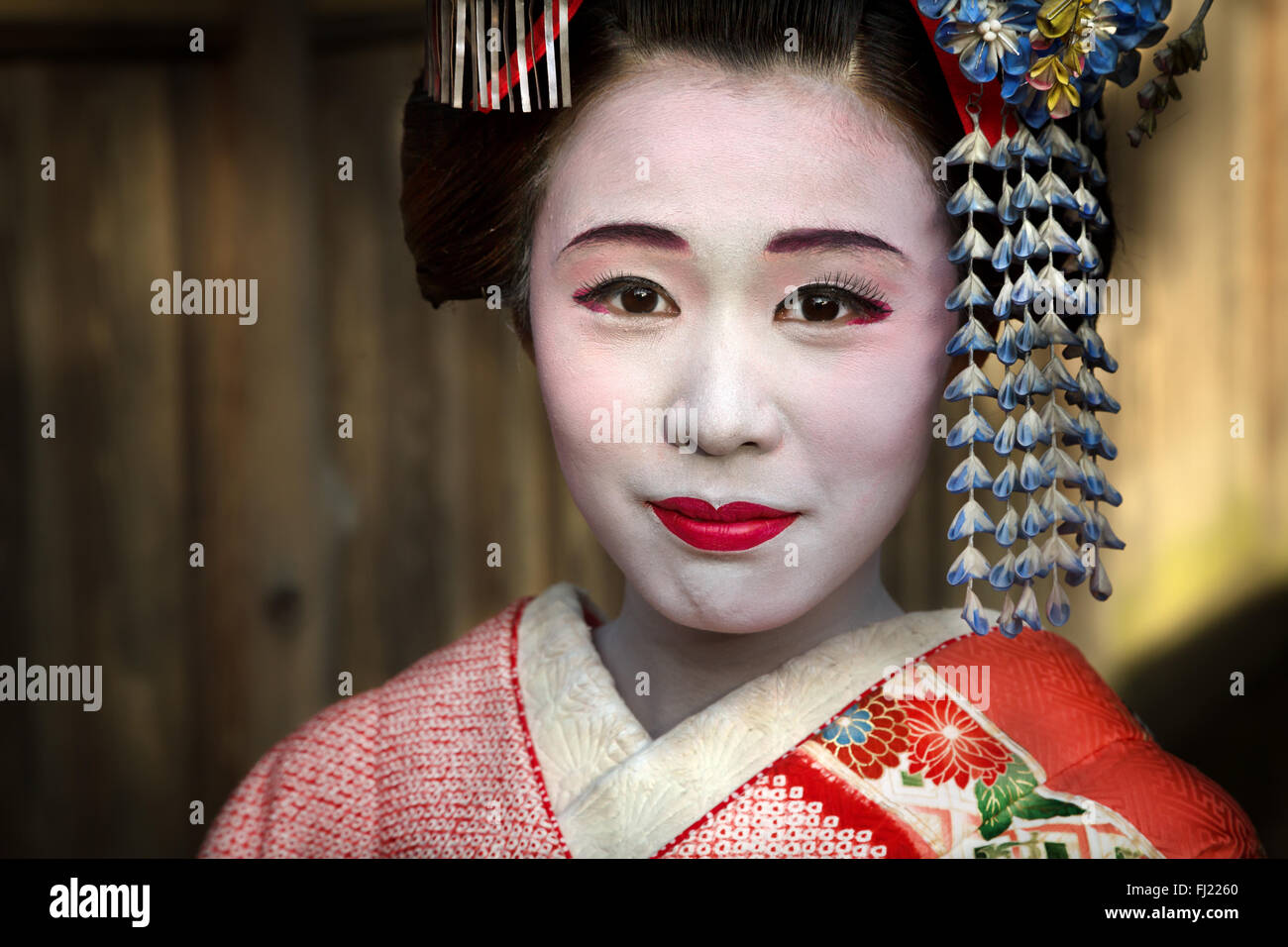 White face geisha makeup Stock Photo by Mint_Images