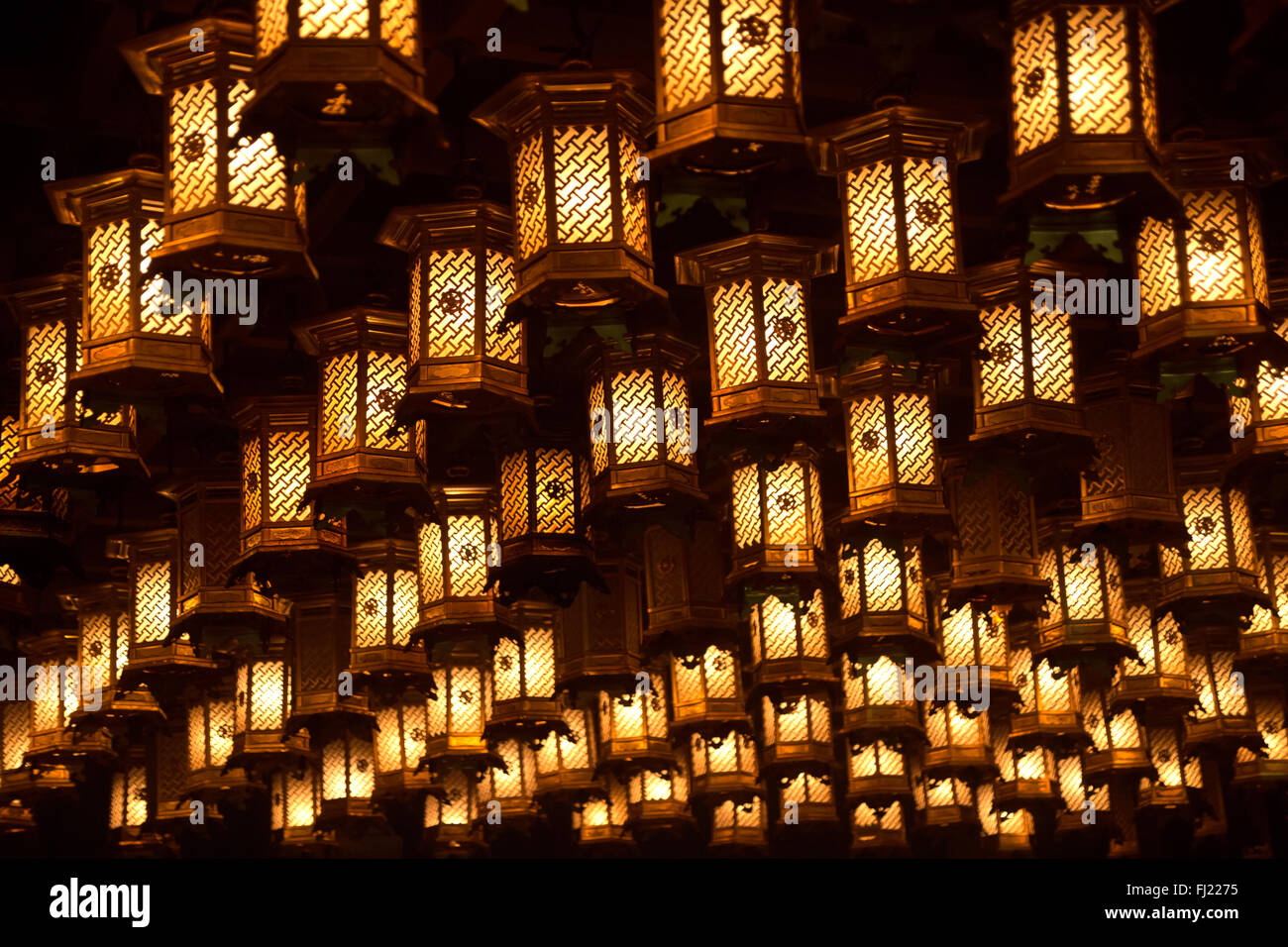 Decoration inside the Daiganji temple, Miyajima , Japan Stock Photo