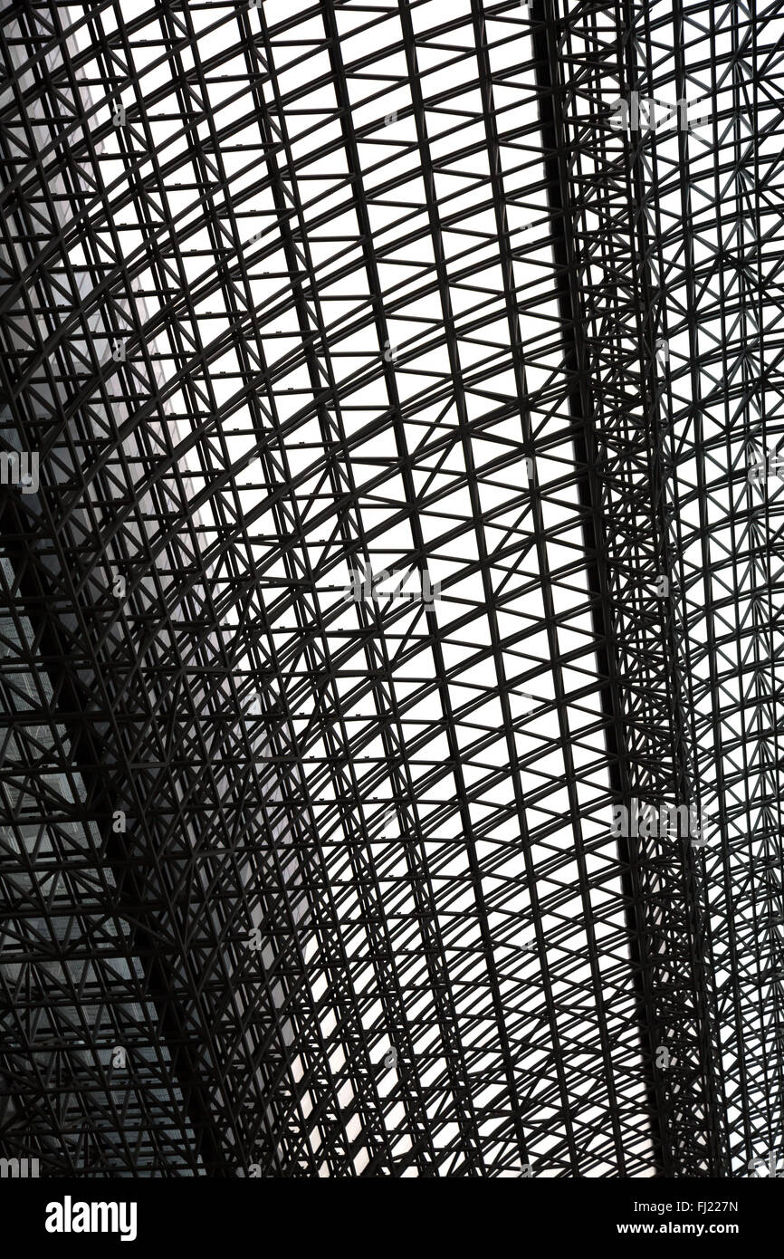 Architecture of the roof of Hiroshima station Stock Photo