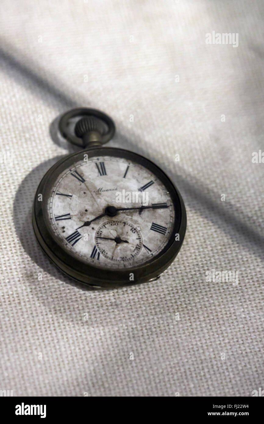 Antique watch in Hiroshima Peace Memorial Museum Stock Photo