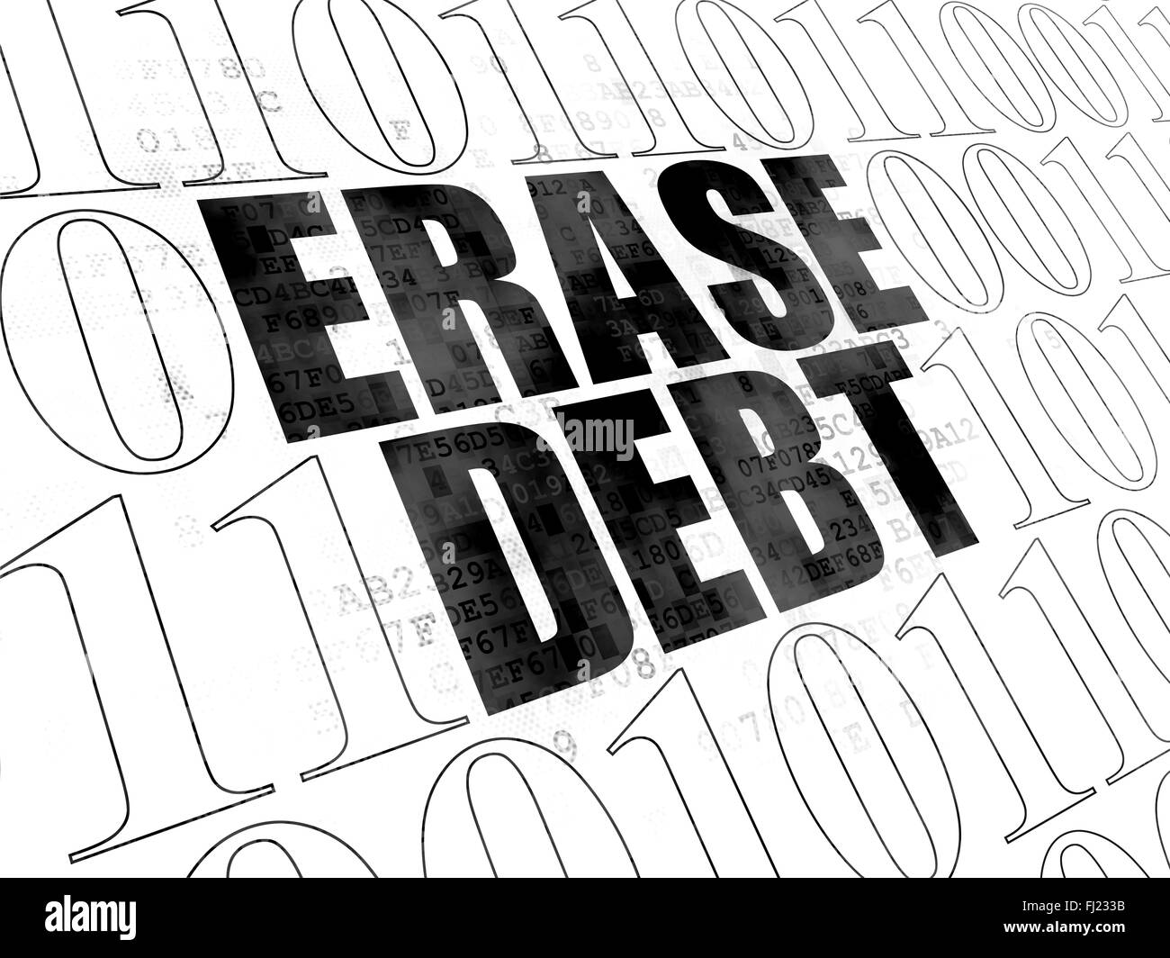 Finance concept: Erase Debt on Digital background Stock Photo - Alamy