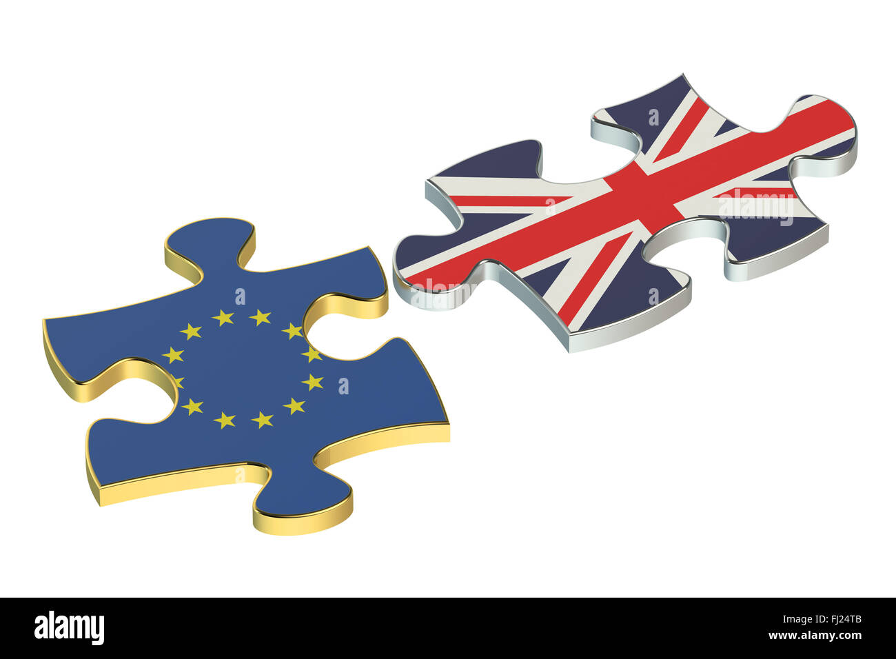 Great Britain and EU puzzles, Brexit referendum concept Stock Photo