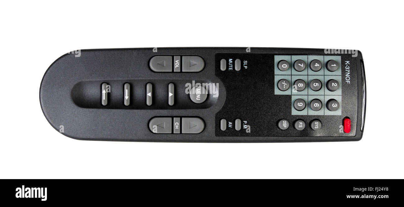 TV remote control isolated on white background Stock Photo - Alamy