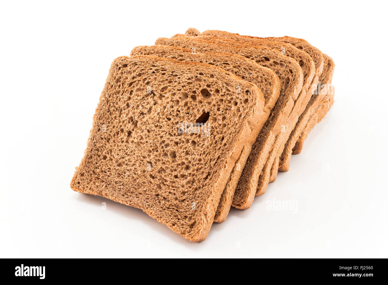 Whole wheat toast isolated on white Stock Photo Alamy