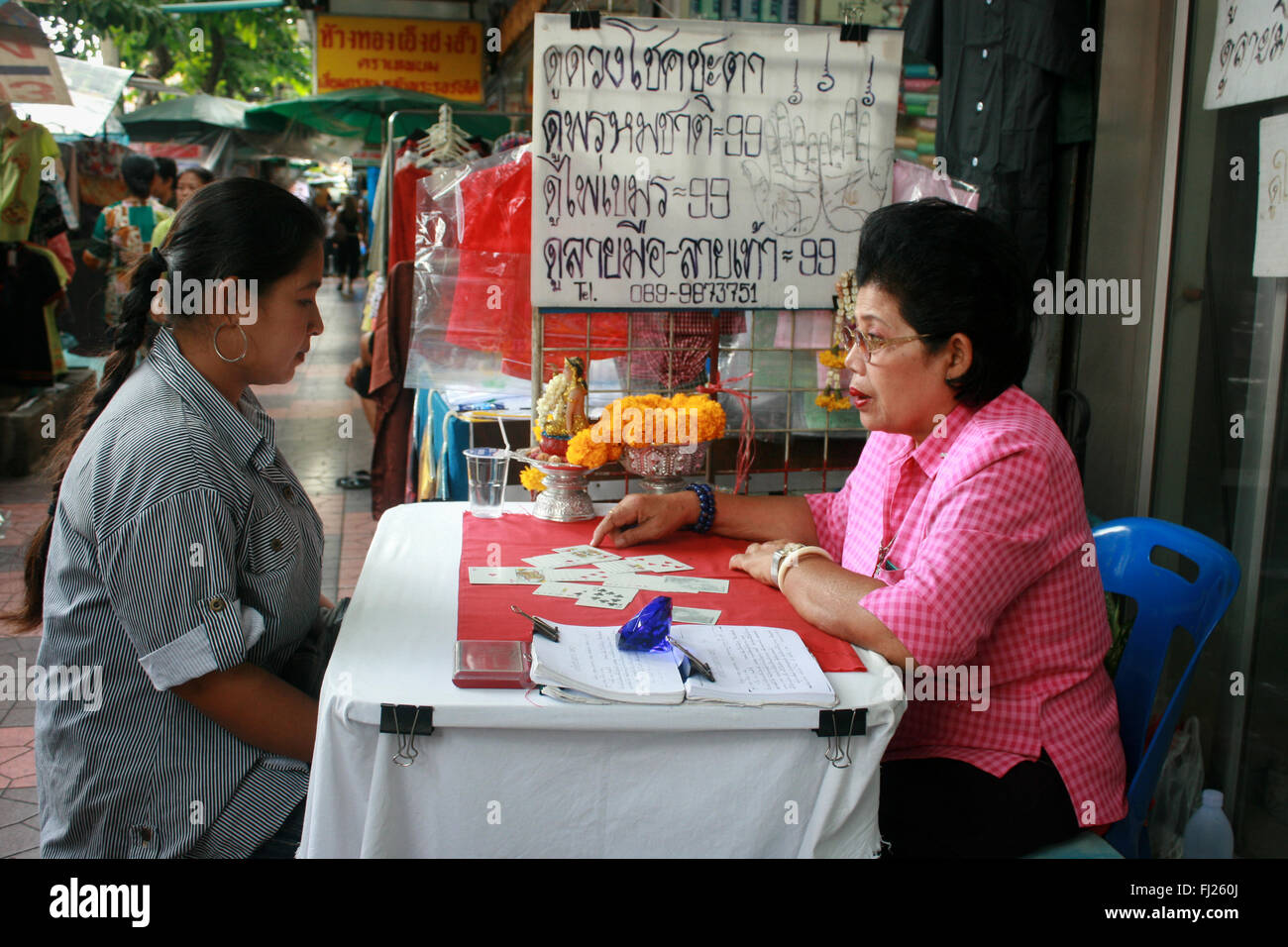Fortune-teller in Bangkok, Thailand Stock Photo