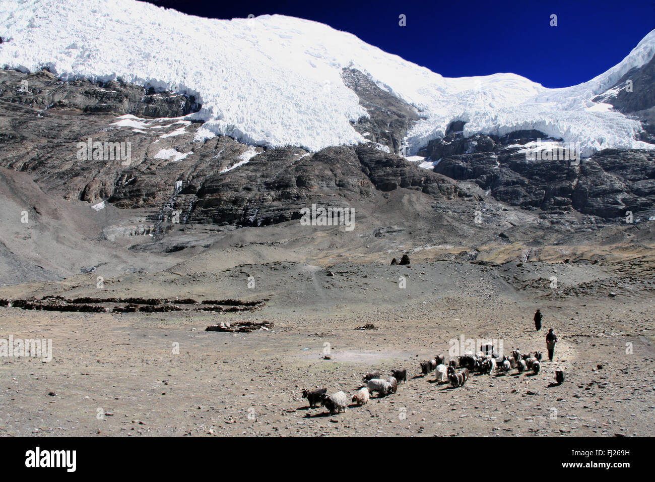 Tibet China pictures of people and landscapes Stock Photo