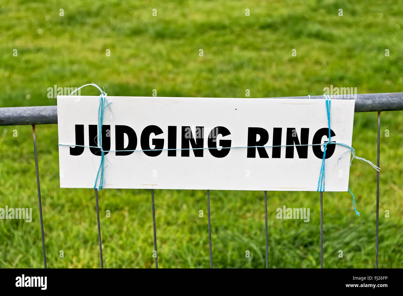 An animal judging ring sign at the 2015 Gillingham & Shaftesbury Agricultural Show in Dorset