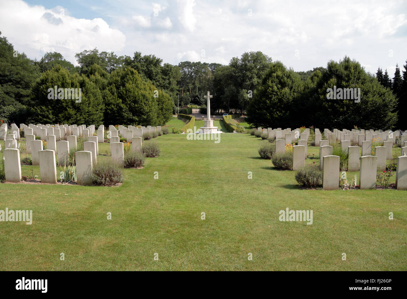 The CWGC Mook War Cemetery, Mook, Limburg, Netherlands. Stock Photo