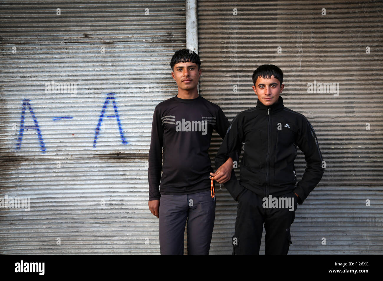Portrait of Kurdish young men in Diyarbakir , Turkey Stock Photo