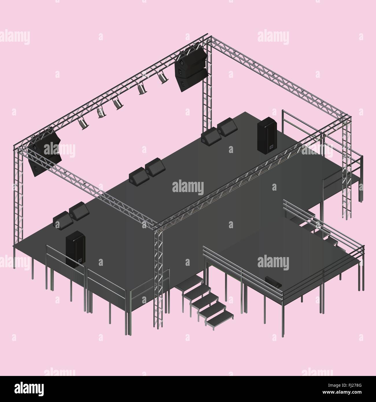 Isometric vector event stage truss Stock Vector