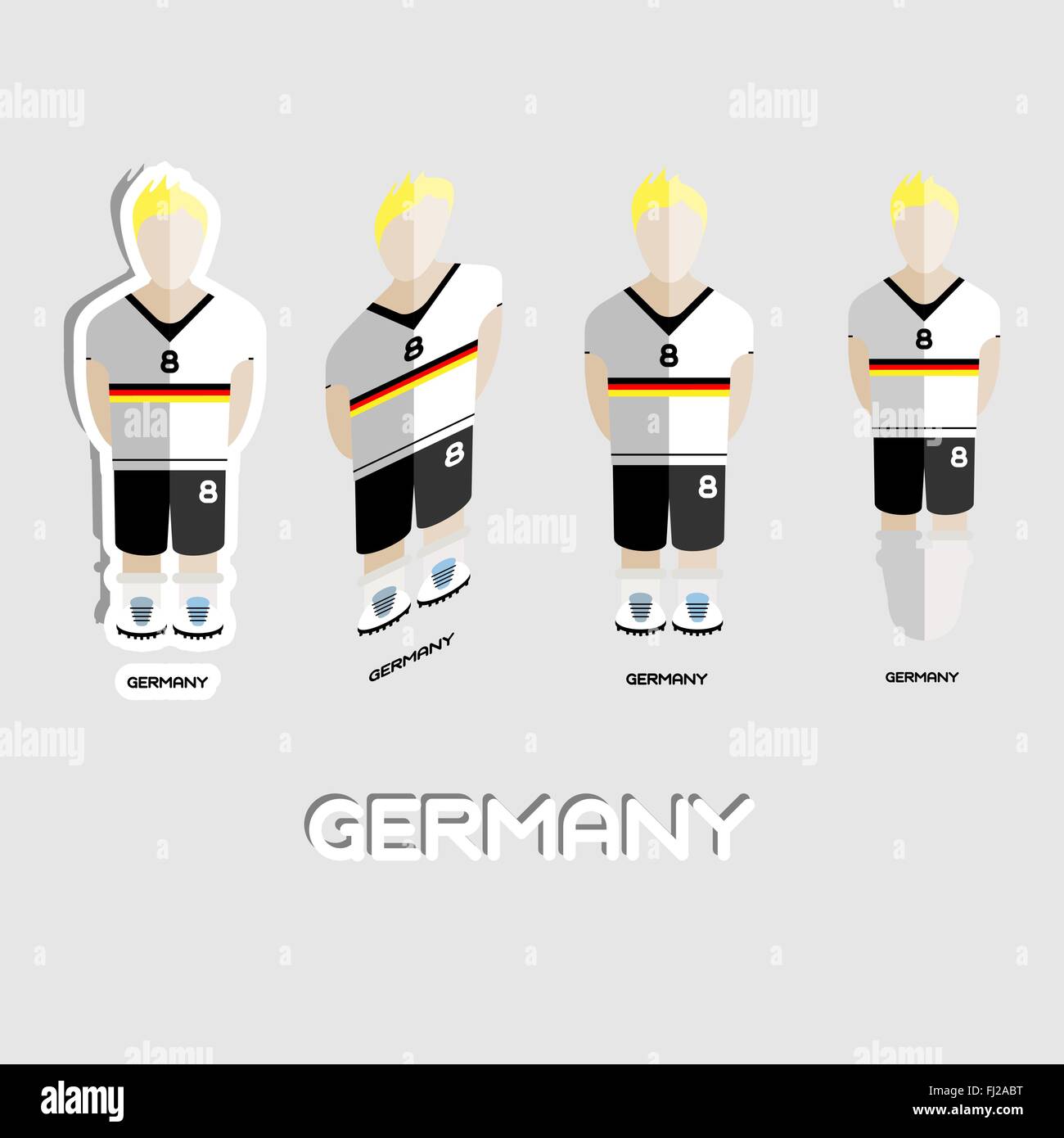 Germany Soccer Team Sportswear Template. Front View of Outdoor Activity