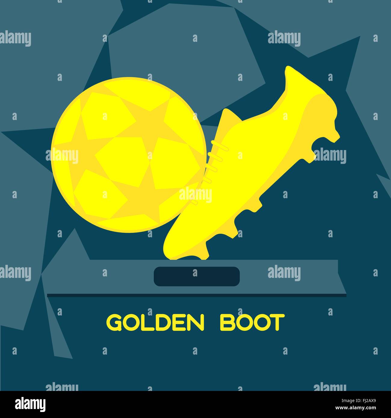 Golden Boot Sports Prize. Soccer Championship Symbols. Flat Design