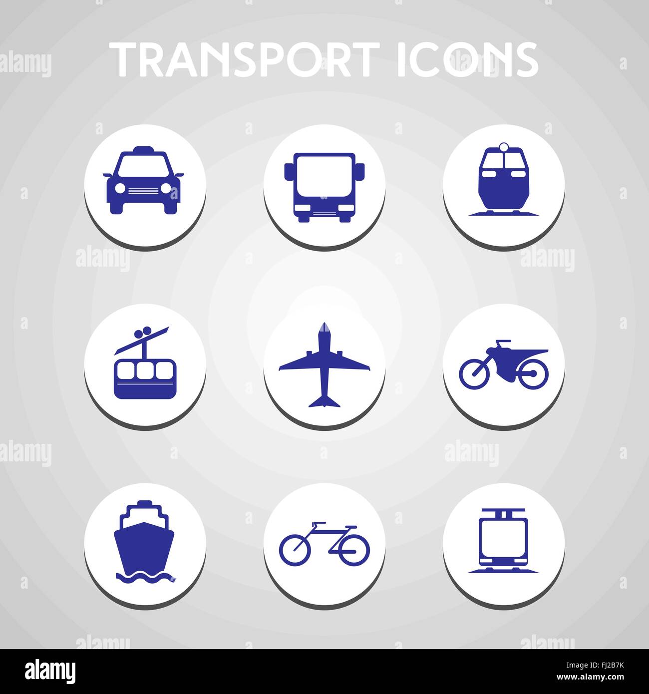 Transportation Big Icon Set. Different types of vehicles. Car. Bus ...