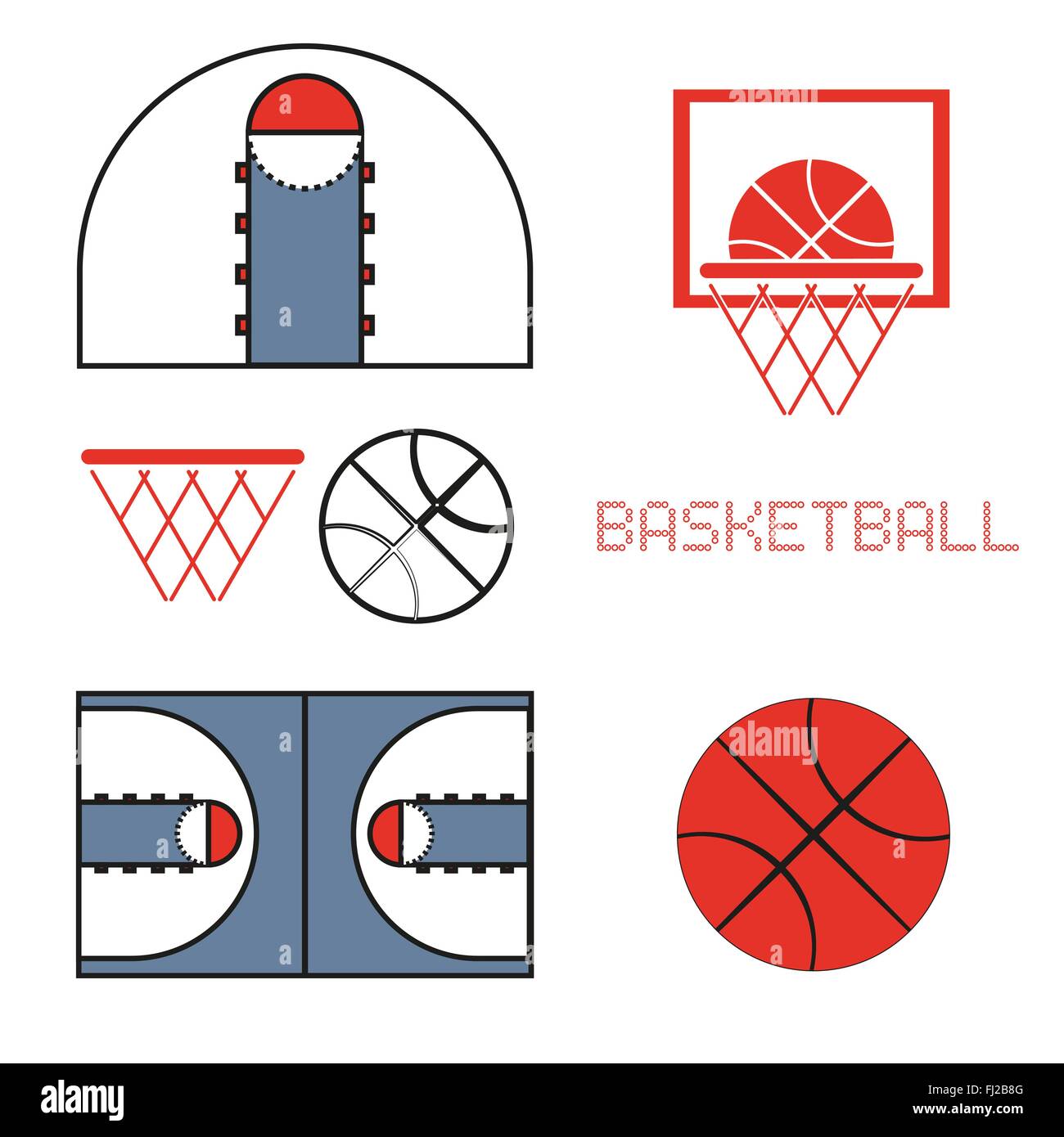 Basketball objects. Ball used for playing a basketball game. Sports