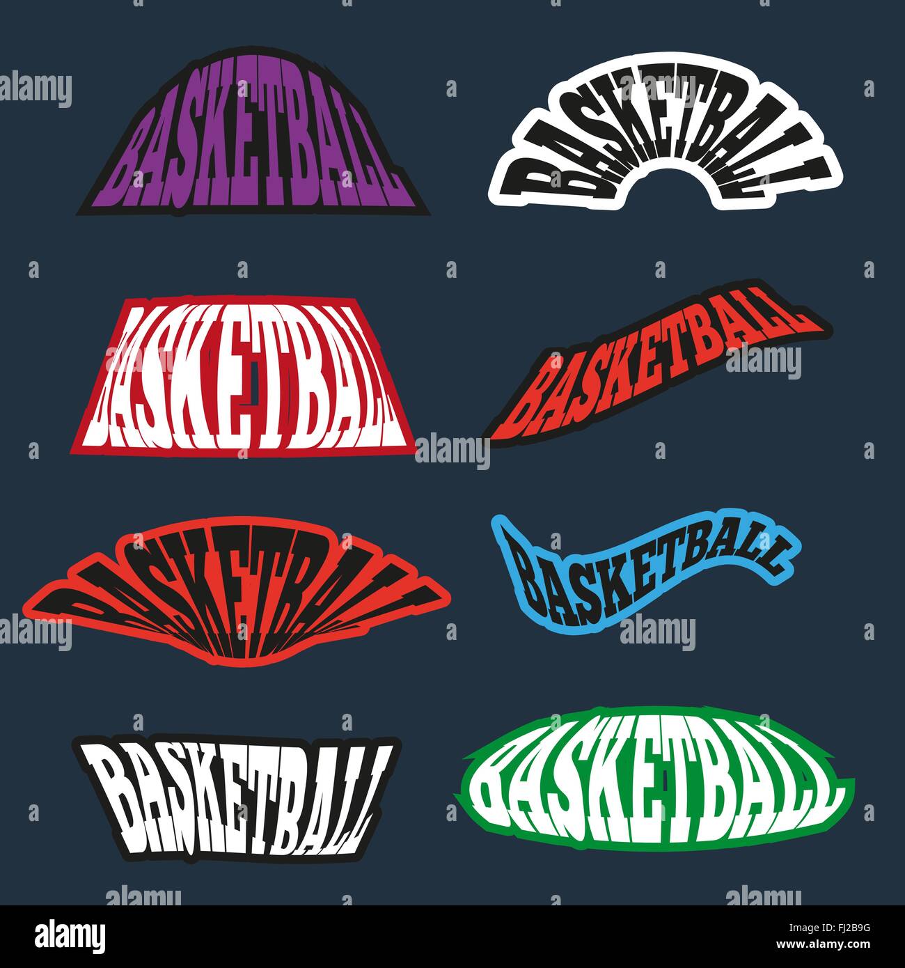 Basketball text badges. Different Basketball Type Templates. Font