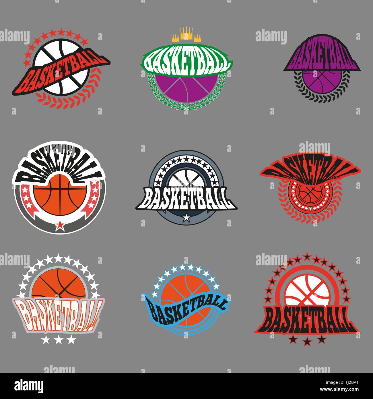 Basketball text badges. Different Basketball Type Templates. Font