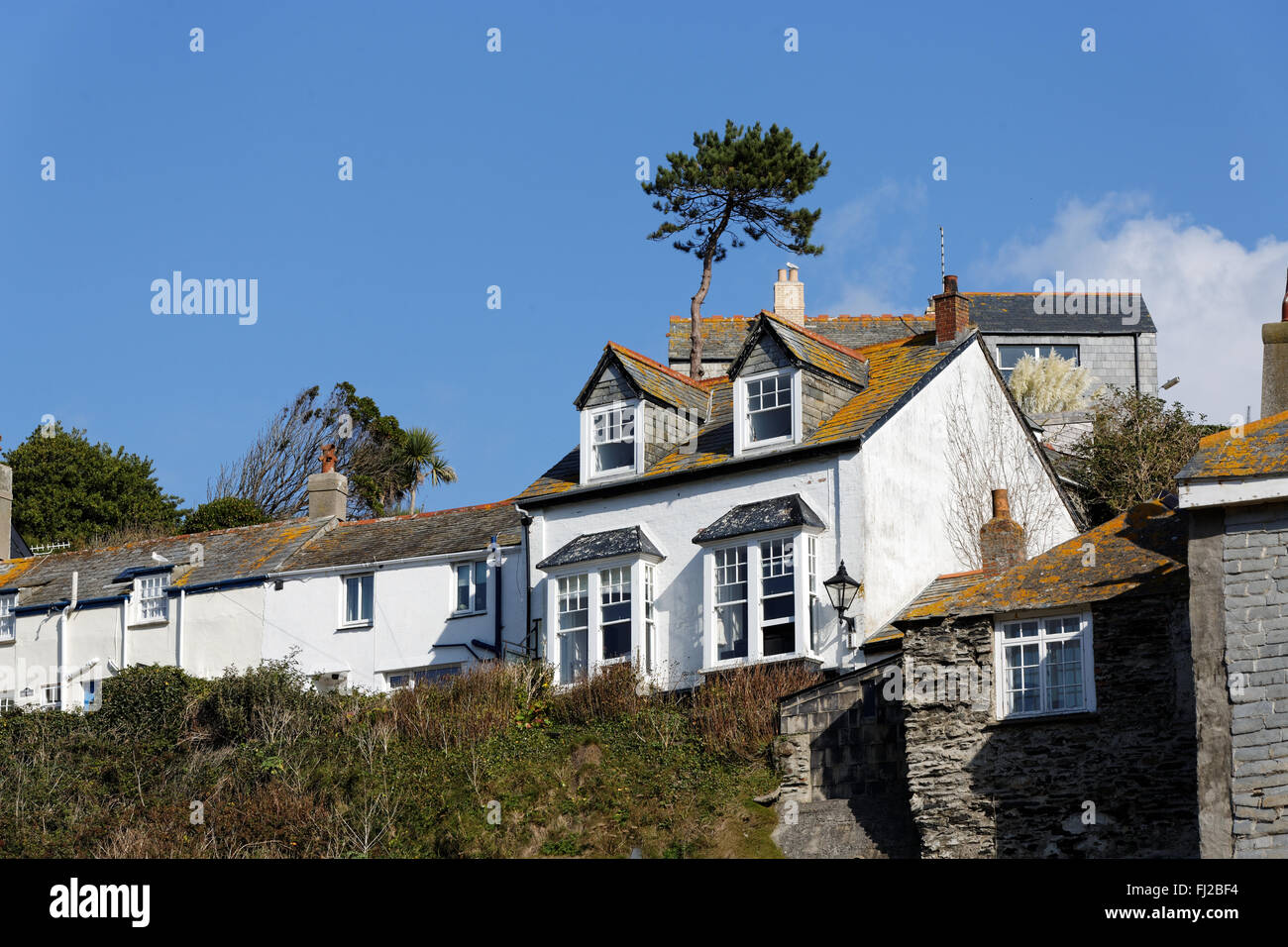 Houses in Port Isaac, Cornwall, UK Stock Photo Alamy