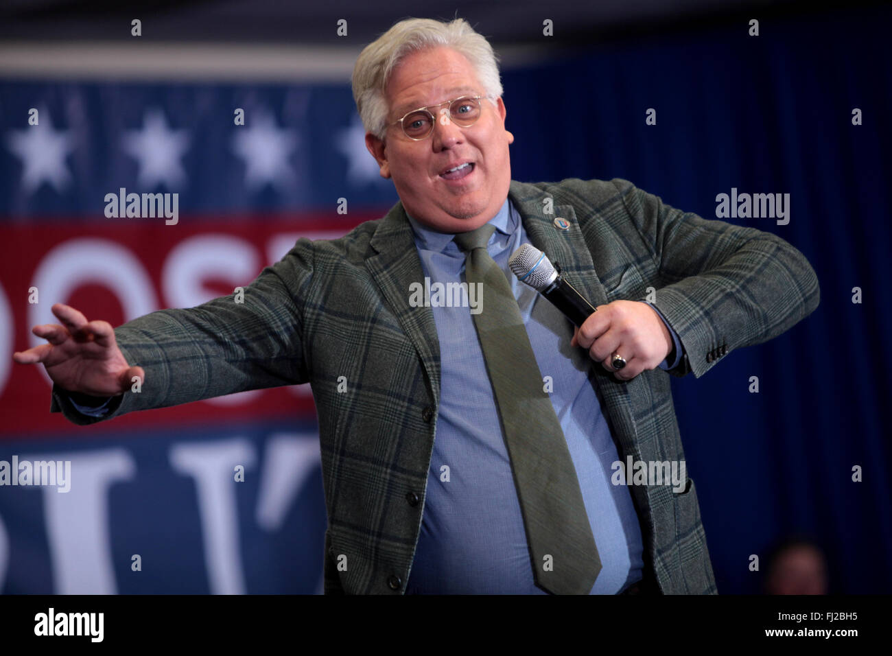 Conservative commentator Glenn Beck during the Nevada Courageous Conservatives rally with Republican presidential candidate Senator Ted Cruz hosted by Keep the Promise PAC at the Henderson Convention Center February 21, 2016 in Henderson, Nevada. Stock Photo